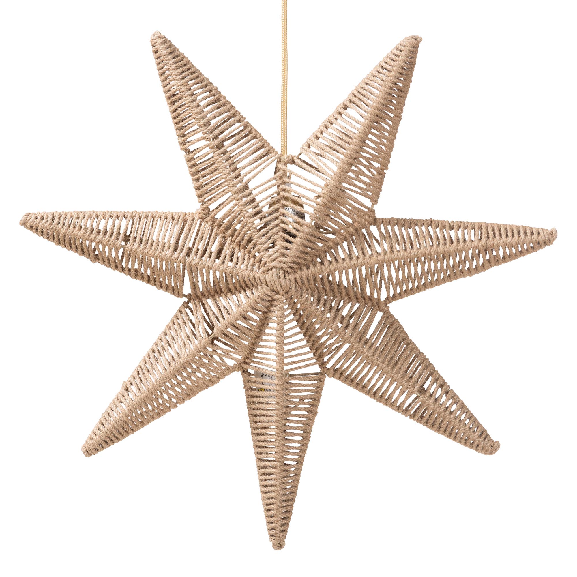 bali & pari Idriya Handwoven Jute Pendant Lampshade - Star-Shaped Natural Fiber Light Cover, Coastal Boho Lighting Decor